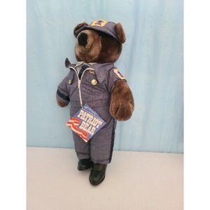 Vintage 1986 J. J. Wind Inc Plush 20" Patriot Bear Mailman Postal Carrier